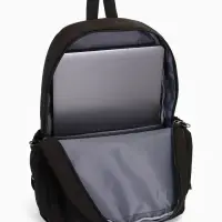 Рюкзак школьный на молнии, с карманами, с принтом, размер 30&times;12&times;43 см, чёрный