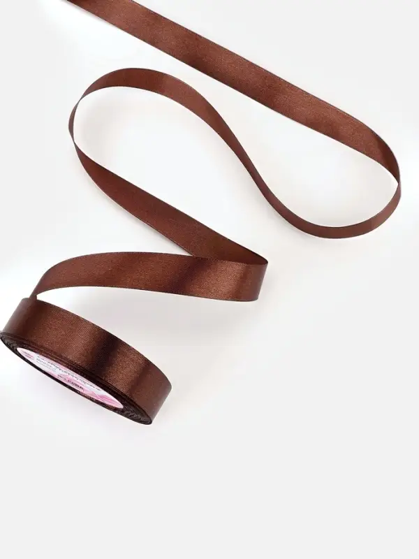 Лента атласная, 20 мм, 23&plusmn;1 м, коричневая