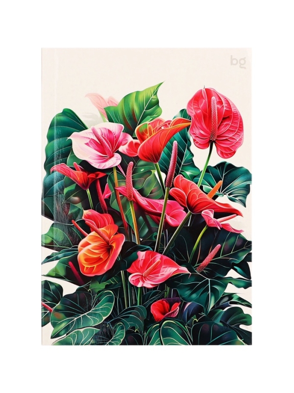 Блокнот А6, 64 листа в клетку &laquo;Цветы&raquo;, твёрдая обложка, глянцевая ламинация