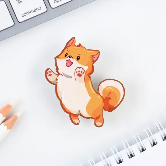 Значок деревянный &laquo;Пёсик&raquo;, 3.4&times;3.5 см