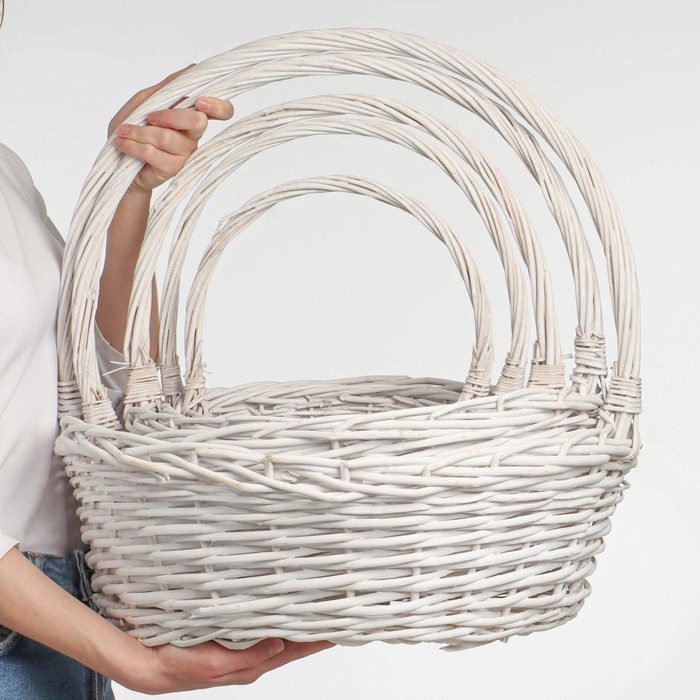 Набор корзин, 5 шт, 41/52×17/50, 36/46×15/45, 30/39×13/40, 25/33×11/36, 21/27×10/31 см, ива Набор корзин, 5 шт, 41/52×17/50, 36/46×15/45, 30/39×13/40, 25/33×11/36, 21/27×10/31 см, ива