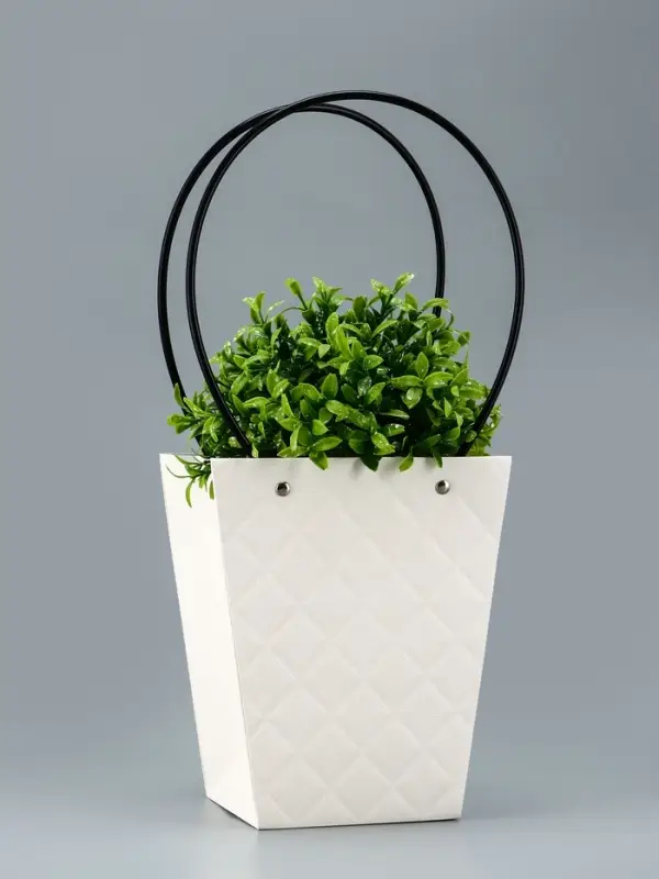 Сумка для цветов белая влагостойкая, 17&times;17 - 11.5&times;11.5 - 20 см