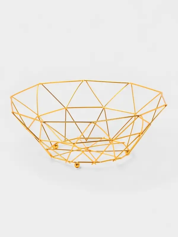 Ваза для фруктов &laquo;Доляна. Геометрия Голд&raquo;, 25.5&times;27&times;10 см, золотистая