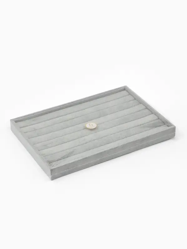 Подставка для колец &laquo;QF. Флок&raquo;, 7 полос, 35&times;24&times;3 см, серая