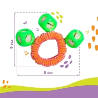 Погремушка - браслет «На ручку», 3 бубенчика, цвет МИКС, Крошка Я