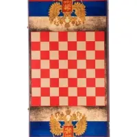 Настольная игра нарды с шашками &laquo;Герб России&raquo;, деревянные большие, 60&times;60 см