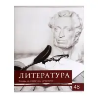 Предметная тетрадь по литературе Calligrata &laquo;Чёрное-белое&raquo;, 48 листов, в линейку, со справочным материалом, бумажная обложка