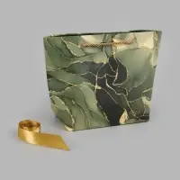 Пакет ламинированный с лентой &laquo;Малахит&raquo;, 28 - 19.5&times;20.5&times;9.5 см