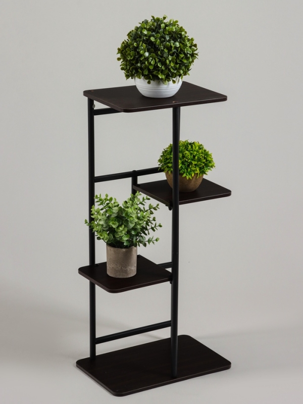 Подставка для цветов Greengo, 4 полки, 36 × 23 × 74 см, напольная, каркас металл, полки МДФ, чёрная Подставка для цветов Greengo, 4 полки, 36 × 23 × 74 см, напольная, каркас металл, полки МДФ, чёрная