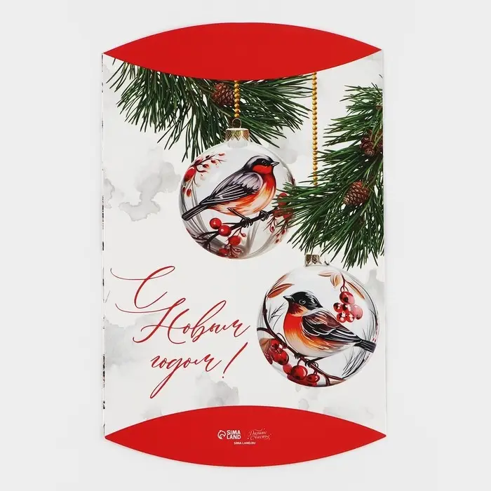 Коробка новогодняя складная фигурная «Снегири», 26 х 19 х 4 см Коробка новогодняя складная фигурная «Снегири», 26 х 19 х 4 см