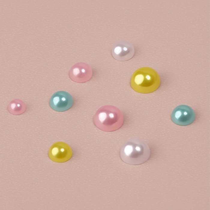 Стразы для ногтей, жемчужные, объёмные, разноцветные