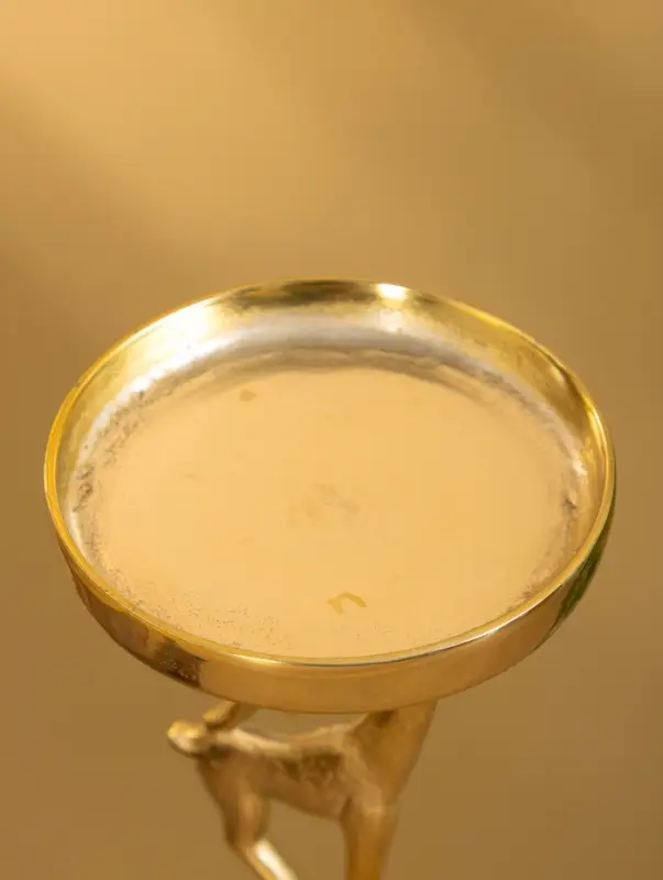 Подсвечник "Олененок" 10х10х17 см, алюминий, золотой