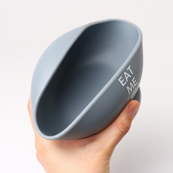 Тарелка детская на присоске и столовые приборы M&B, силикон, серый Тарелка детская на присоске и столовые приборы M&B, силикон, серый