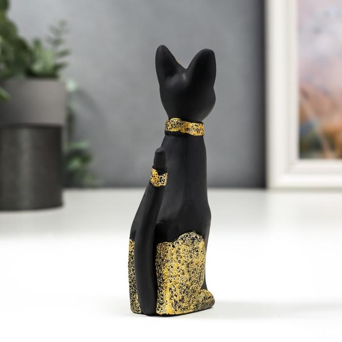 Сувенир полистоун Сувенир полистоун "Чёрная кошка с золотыми ушками и лапками" 12,5х5,5х3,7 см