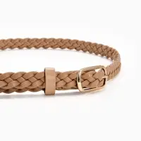 Ремень жен 03-01-01-01, Июнь2501, 1,8*0,3*110 см, без винта, пряж золото, 1 прокол, бежевый   109031