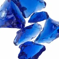 Декоративные камни для аквариума, 3-5 см, 500 г, необработанные, стекло, синие