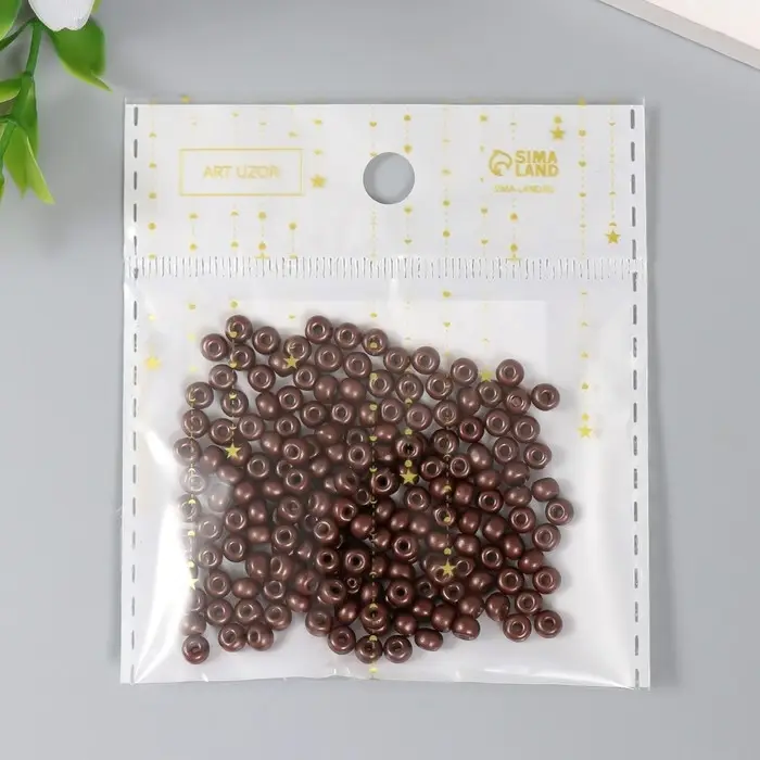 Бисер стекло 6/0  Бисер стекло 6/0 "Серо-коричневый" 15 гр