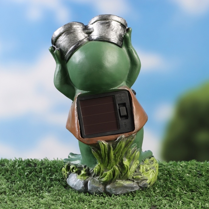 Садовый фонарь  Садовый фонарь "Лягушонок с биноклем" 7х8х15см