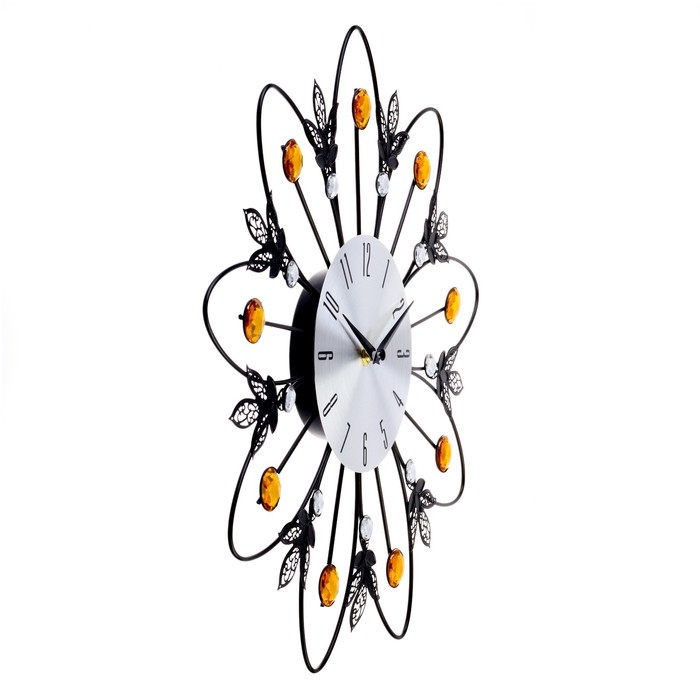 Часы настенные, серия: Ажур, Часы настенные, серия: Ажур, "Ромашка", плавный ход, d-41,5 см, циферблат 15 см