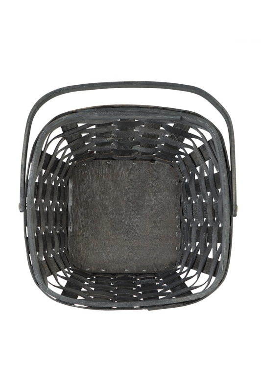 Набор корзин плетёных, 3 шт., 28×28×16 см, 23×23×14 см, 18×18×12 см, ива, серая