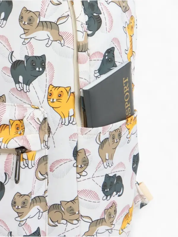 Рюкзак школьный CATS, с пеналом, 29&times;12&times;41 см, бежевый