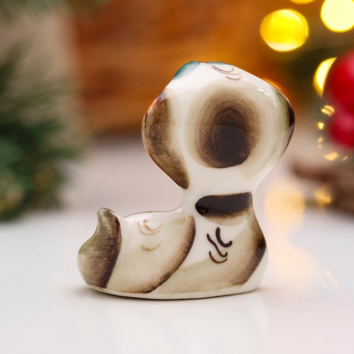 Сувенир Сувенир "Змея Ляля" 6х5,5см, гжель, цвет