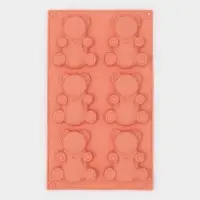 Форма для выпечки Доляна &laquo;Животные. Мишка&raquo;, силикон, 28.5&times;17 см, 6 ячеек (8.5&times;7 см), Pantone 1625 C