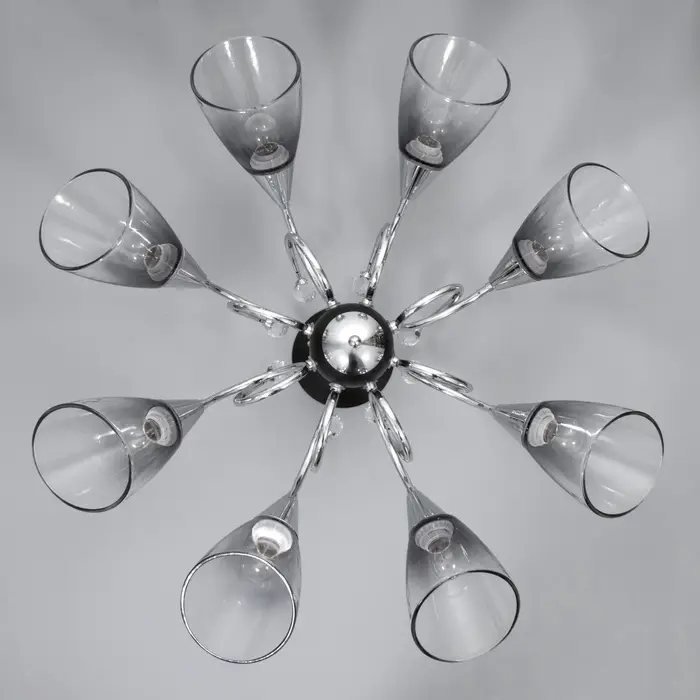 Светильник потолочный BayerLux &laquo;Марианна&raquo;, люстра 8хЕ27, 40 Вт, чёрный, 77&times;77&times;33 см