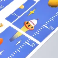 Ростомер - наклейка интерьерная цветная &laquo;Мишка на ракете&raquo;, пластик, 50&times;70 см