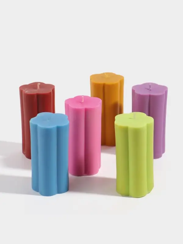 Свеча &laquo;Цветок&raquo;, 6&times;6&times;12 см, соевый воск, МИКС