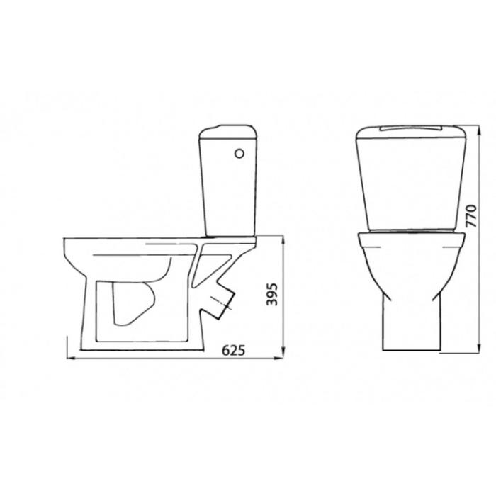 Унитаз компакт ЛЗСФ Унитаз компакт ЛЗСФ "Комфорт Стандарт", нижняя подводка, сиденье, кнопка