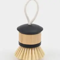 Щётка для посуды Доляна Meli, бамбуковая ручка, 7 см, чёрная