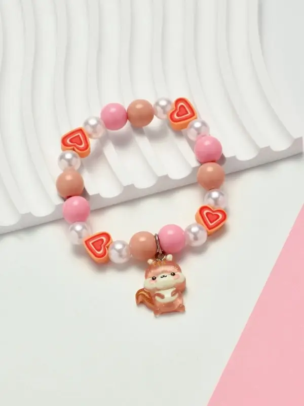 Браслет детский &laquo;Выбражулька. Белочка с бусинами&raquo;, d=6 см, цветной