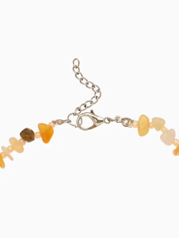 Ожерелье из камня, 45 см, янтарное
