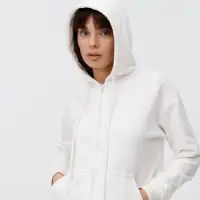Толстовка унисекс оверсайз на молнии Zippy Terry, белая, размер XL/XXL