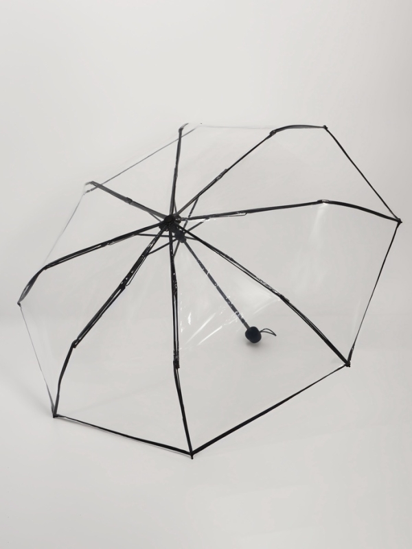 Зонт мех R48/53 8сп 3 сл ПВХ ОДНОТОН круглая ручка черный шильд QF Зонт мех R48/53 8сп 3 сл ПВХ ОДНОТОН круглая ручка черный шильд QF