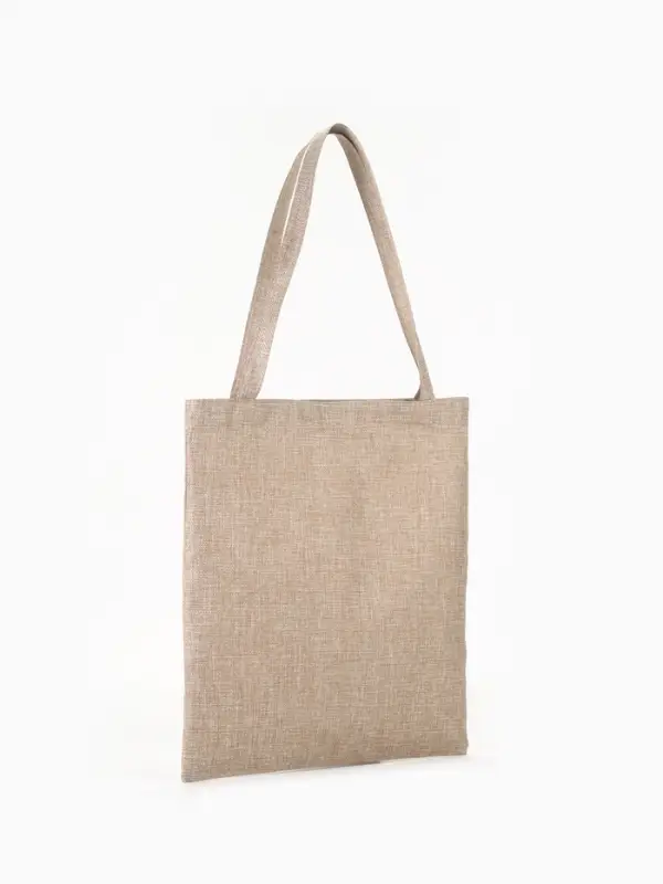 Сумка текстильная шопер на молнии, 33&times;0.5&times;38 см, бежевая