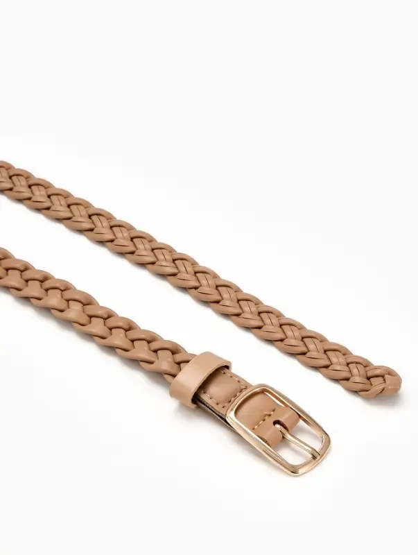 Ремень жен 03-01-01-01, Июнь2501, 1,8*0,3*110 см, без винта, пряж золото, 1 прокол, бежевый   109031