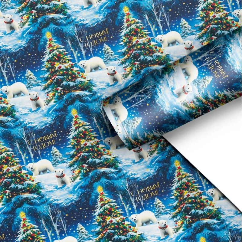 Бумага упаковочная для сувен. продукции с рисунком, 80г/м2 100х70 арт.95221