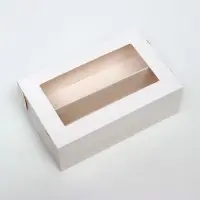 Коробка для макарун, с ложементом, белая 16.5×10.5×5.5 см