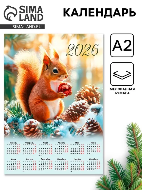 Календарь 2026 «Белка», А2 Календарь 2026 «Белка», А2