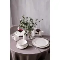 Чайный сервиз Magistro Mien, 2 персоны, 4 предмета: 2 чашки 200 мл, 2 блюдца d=16 см, фарфор, белый