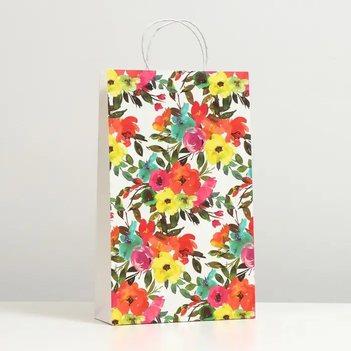 Пакет подарочный Пакет подарочный "Пёстрость", крафт, 40.5 x 24.8 x 9 см