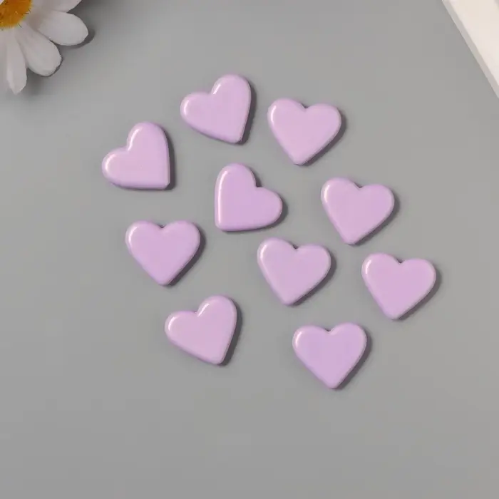 Бусины для творчества акрил Бусины для творчества акрил "Сердечки гладкие" сирень 2,4х2х0,5 см