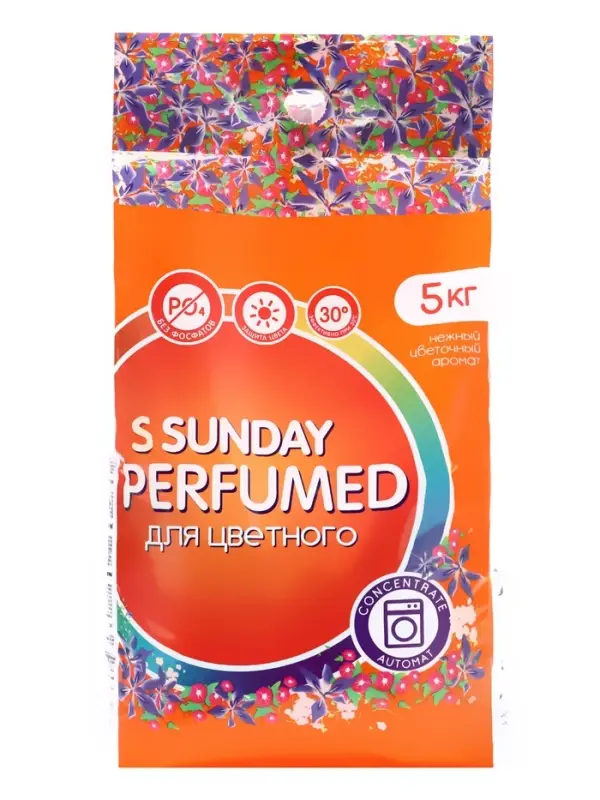 Стиральный порошок Sunday, для цветного, автомат 5 кг