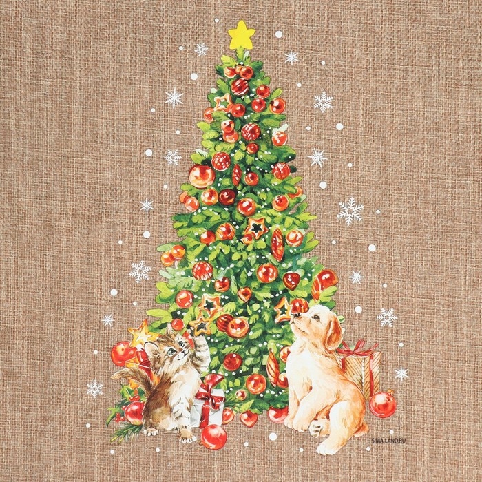 Мешок с термонаклейкой «Елочка», 30 х 40 см +/- 1.5 см, Новый год Мешок с термонаклейкой «Елочка», 30 х 40 см +/- 1.5 см, Новый год