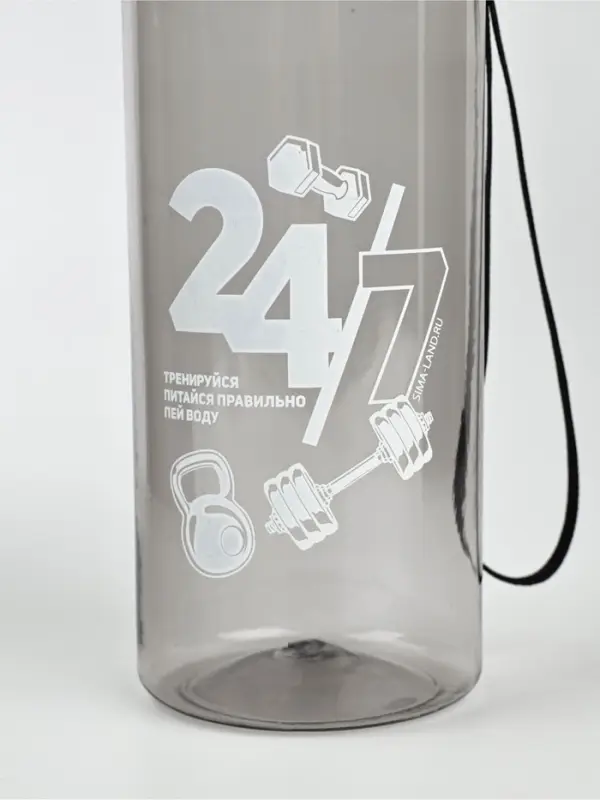 Бутылка для воды пластиковая &laquo;24/7&raquo;, 500 мл, чёрная