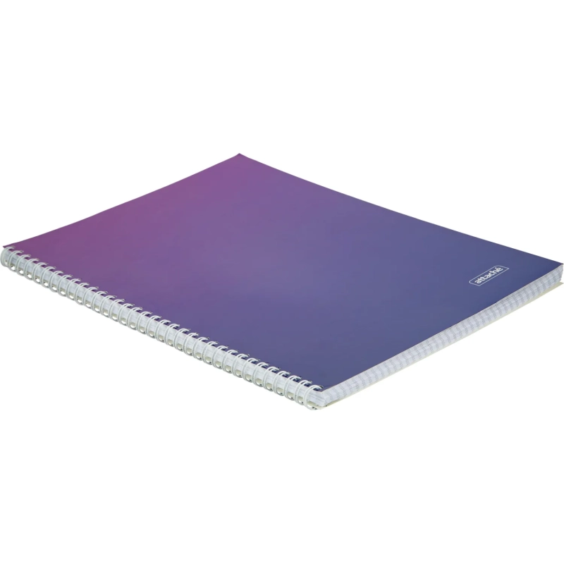 Бизнес-тетрадь А4 96л Attache Градиент Фиолет клетка, 65г, греб, УФ-лак