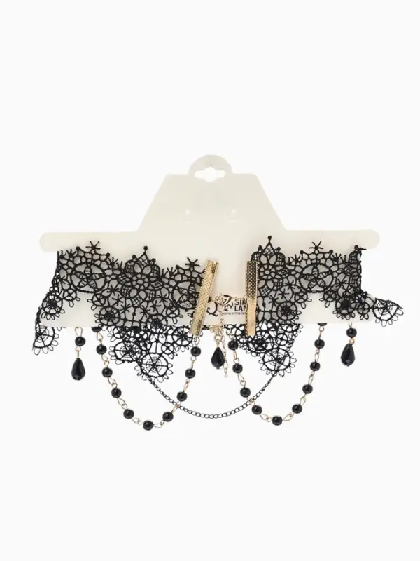 Чокер &laquo;Александрия&raquo;, ажурное переплетение, чёрно-белый в золоте, 30 см
