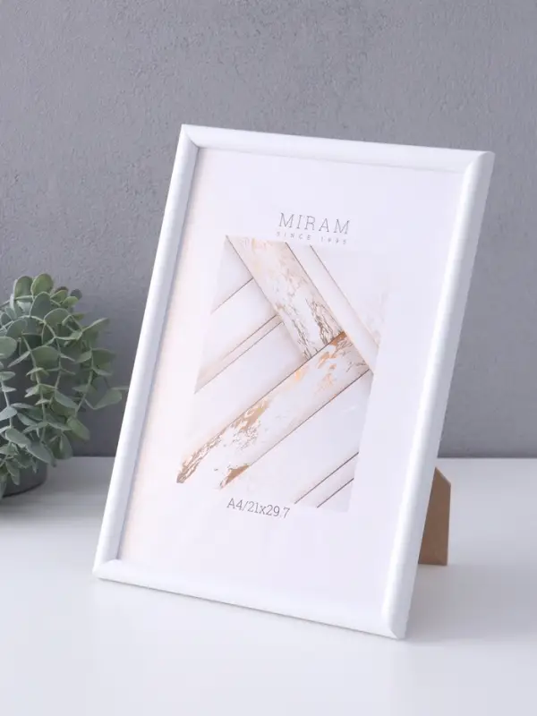 Фоторамка для фото 21&times;29.7 см (A4) &laquo;МИРАМ&raquo;, пластик, белый, (пластиковый экран)